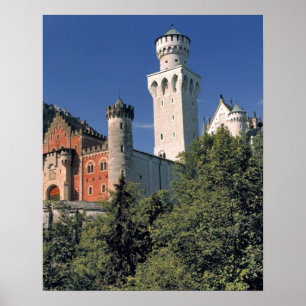 Tyskland, Bayern, Neuschwanstein slott. Poster