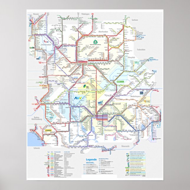 " Tyskland: BAYERN Schiennetz ... Poster (Framsidan)