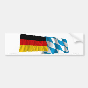 Tyskland & Bayern som vinkar flaggor (Bayern) Bildekal