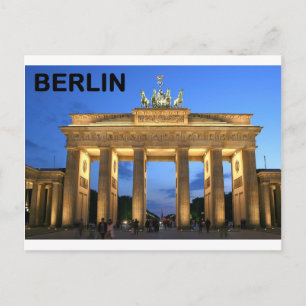 Tyskland Berlin Brandenburger Tor abends Vykort
