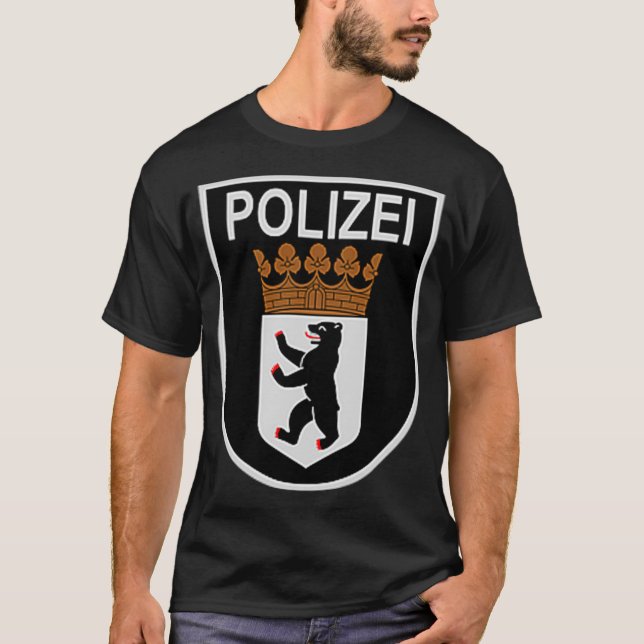 Tyskland Berlinpolis Polizei T Shirt (Framsida)