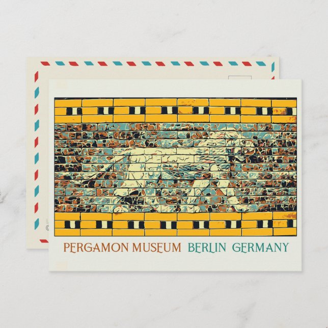 Tyskland bild av Berlins pergamonmuseum Postca Vykort (Fram/baksida)