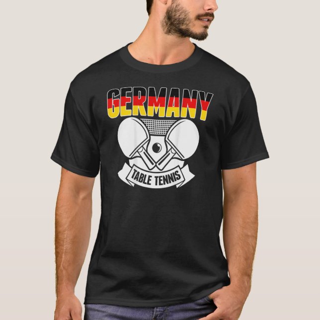 Tyskland Bord Tennis Support German Ping Pong Te T Shirt (Framsida)