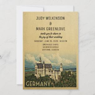 Tyskland bröllopsinbjudan Neuschwanstein Castle Inbjudningar