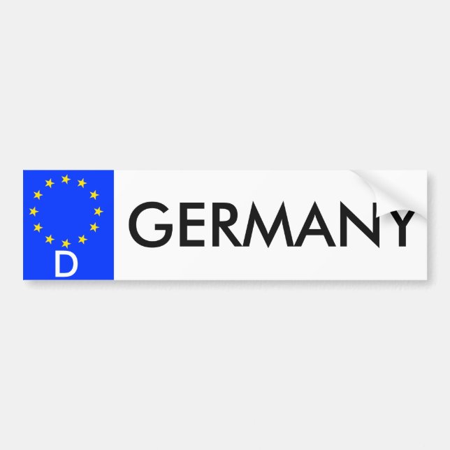 Tyskland Bumper Sticker för EU-licens Bildekal (Framsidan)