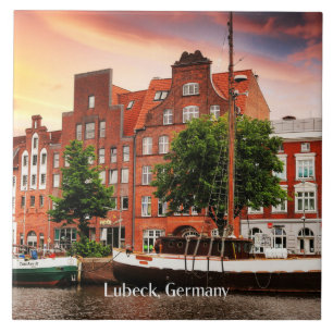 Tyskland citysfotografi av lubeck kakelplatta