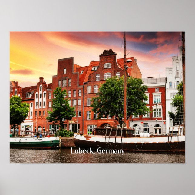Tyskland citysfotografi av lubeck poster (Framsidan)