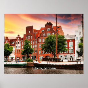 Tyskland citysfotografi av lubeck poster