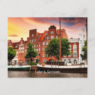 Tyskland citysfotografi av lubeck vykort