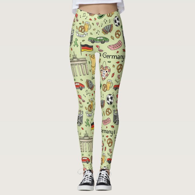 Tyskland Doodles Leggings (Framsida)