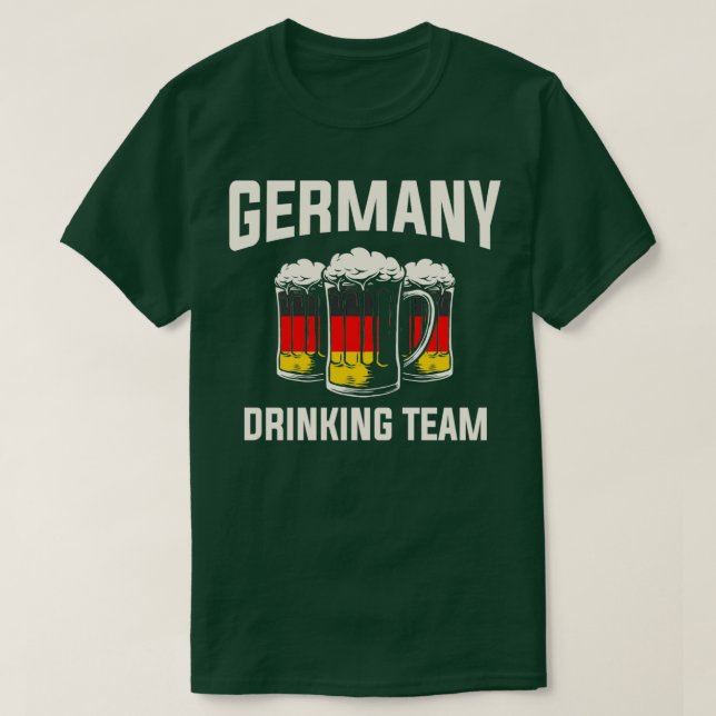 Tyskland Drickande Lag Rolig Öl Drickare T Shirt (Design framsida)