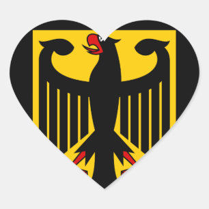 tyskland emblem hjärtformat klistermärke