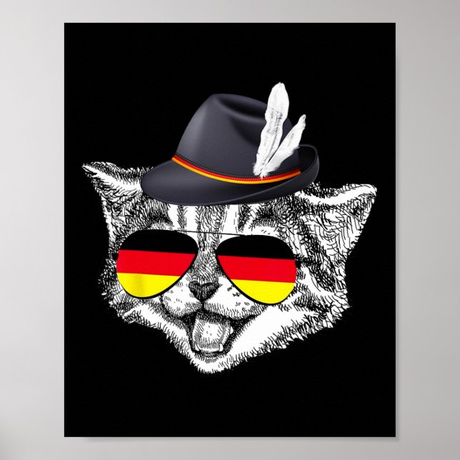 Tyskland festival för det tyska Pridet Cute Cat Poster (Framsidan)