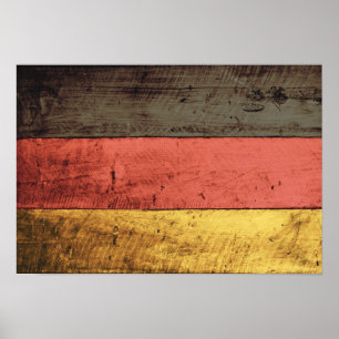 Tyskland Flagga av gammalt trä Poster