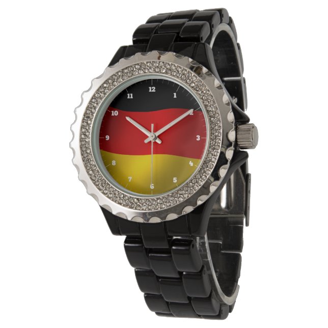 TYSKLAND FLAGGA BLACK RED GULD WATCH ARMBANDSUR (Vinklad)