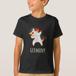 Tyskland Flagga Dabbing Unicorn T Shirt