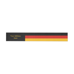 TYSKLAND FLAGGA FÄRG + din text Etikettband