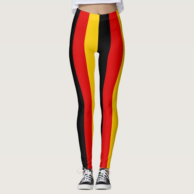 Tyskland Flagga Färg-Lodrät stripe Leggings (Framsida)