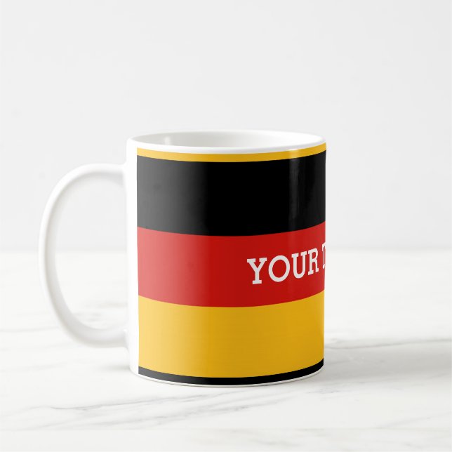 TYSKLAND FLAGGA FÄRGER + din text Kaffemugg (Vänster)
