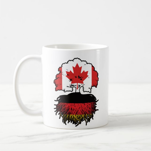 Tyskland Flagga för kanadensiska Träd-rötter Kaffemugg (Vänster)