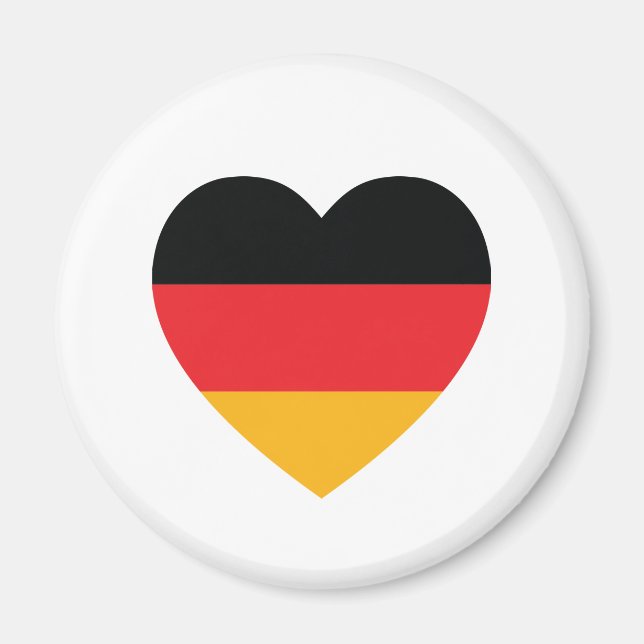 Tyskland Flagga Heart Fridge Magnet (Framsidan)