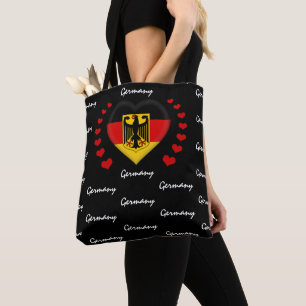 Tyskland Flagga & Heart German mode /sport Tygkasse