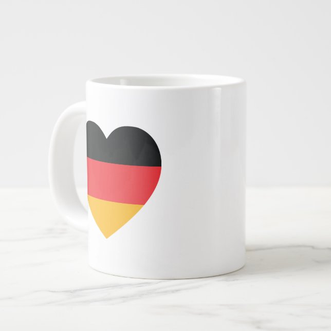 Tyskland Flagga Heart Jumbo Coffee Mugg (Framsida vänster)