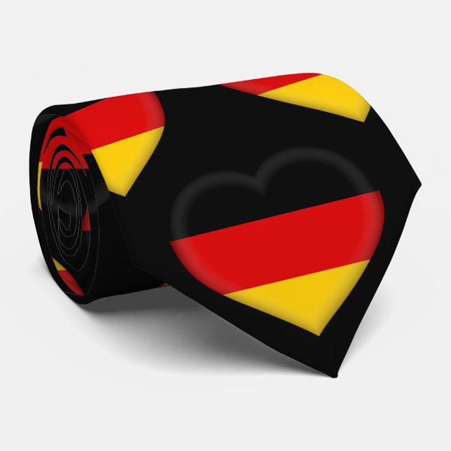 Tyskland Flagga Heart Mönster Neck Tie Slips (Rullad)