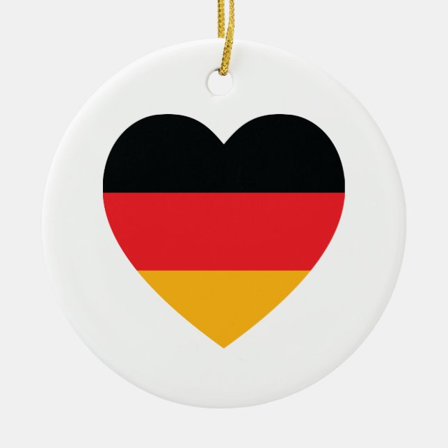 Tyskland Flagga Heart Ornament (Framsidan)