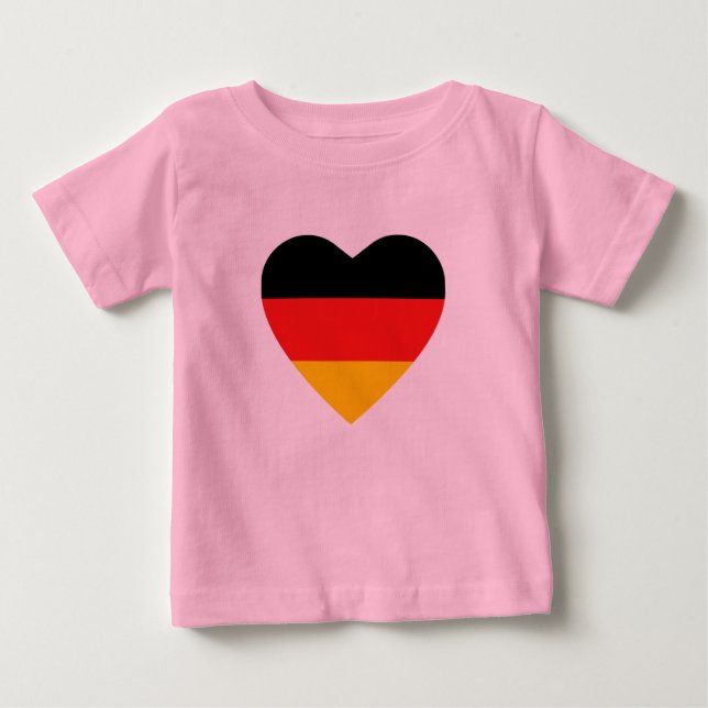 Tyskland Flagga Heart T-Shirt (Framsida)