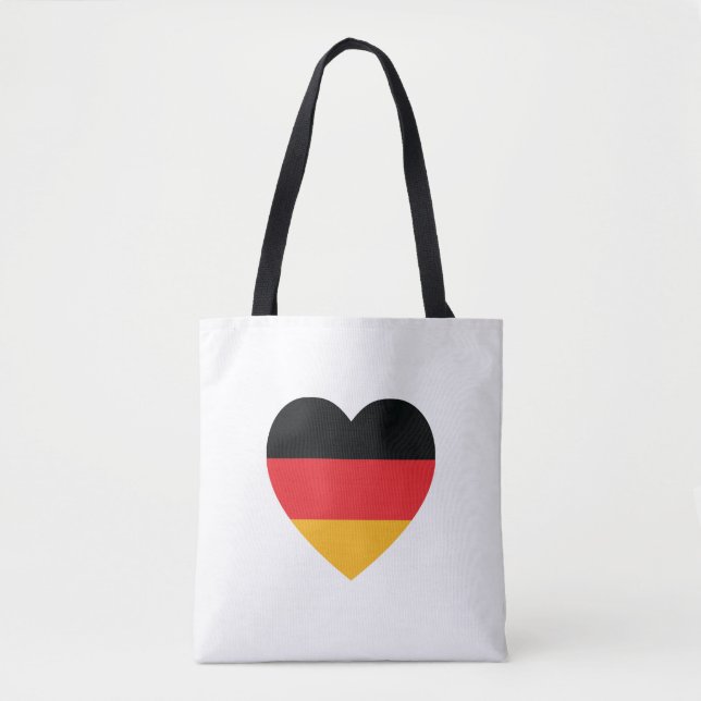 Tyskland Flagga Heart Tote Bag Tygkasse (Framsida)