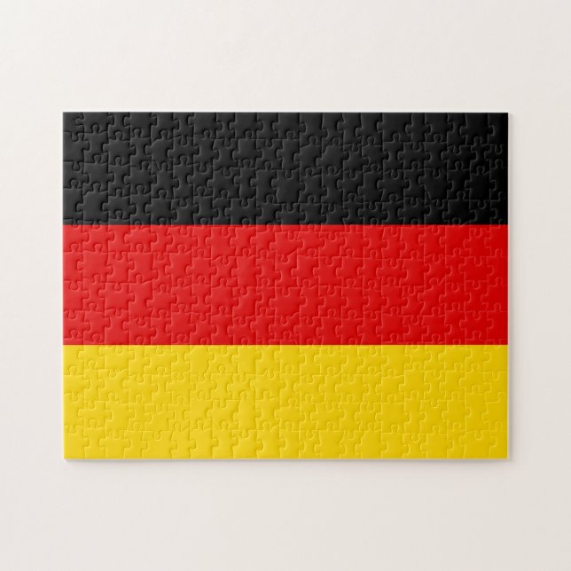 Tyskland Flagga Jigszawa Puzzle Pussel (Horisontell)