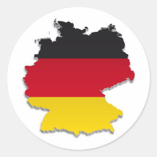 Tyskland Flagga Karta_2 Runt Klistermärke