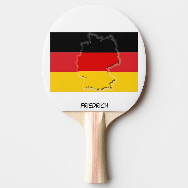 TYSKLAND FLAGGA & KARTA Deutschlands Personlig Pingisracket (Framsidan)