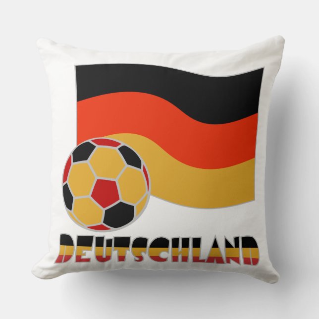 Tyskland Flagga med fotboll Grå kant Kudde (Framsida)