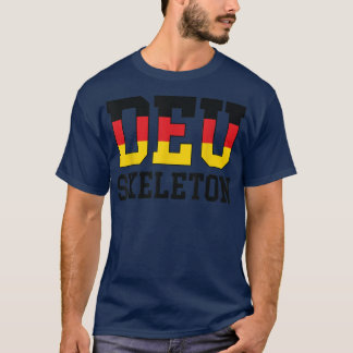 Tyskland Flagga Musher German DEU Skeleton T Shirt