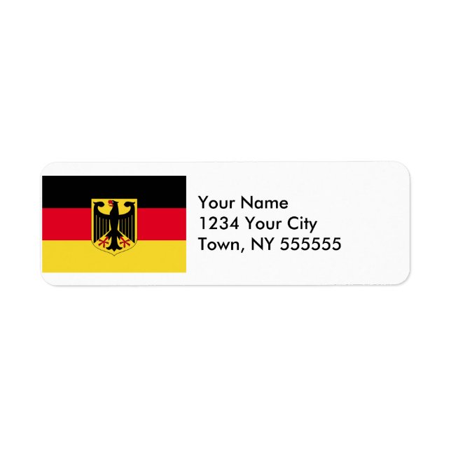 Tyskland Flagga Returadress Etikett (Framsidan)