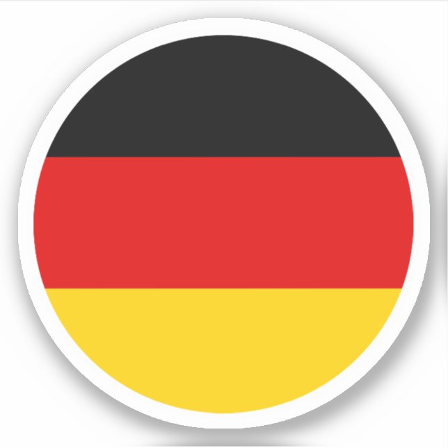 Tyskland Flagga-rund fästpunkt Klistermärken (Framsida)