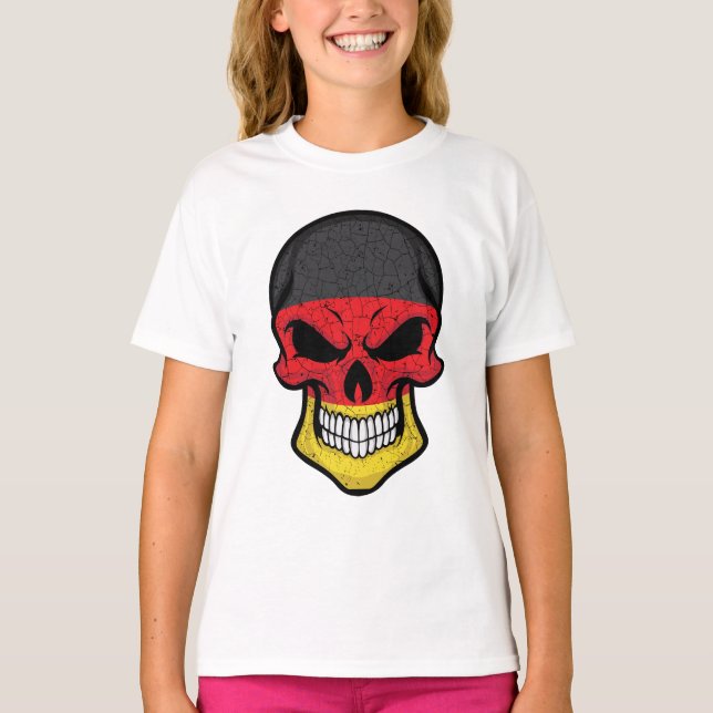 Tyskland Flagga Skal för leende T Shirt (Framsida)