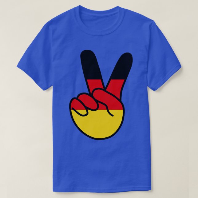 Tyskland Flagga V-tecken T Shirt (Design framsida)