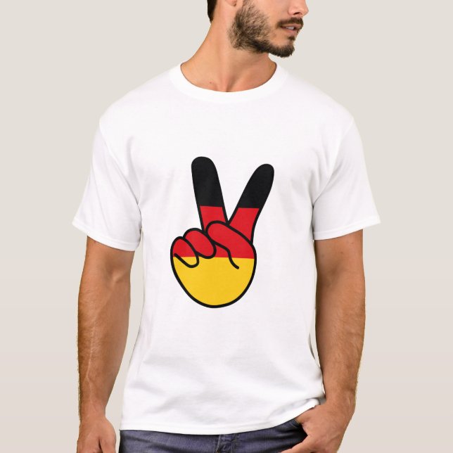 Tyskland Flagga V-tecken T Shirt (Framsida)