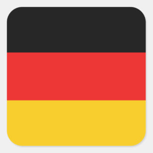 Tyskland flaggaklistermärke fyrkantigt klistermärke