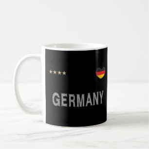 Tyskland Fotboll Fläkt Shirt Heart Kaffemugg