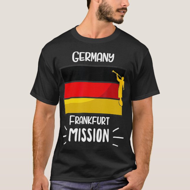 Tyskland Frankfurt Mormon LDS Uppdrag missionär T Shirt (Framsida)