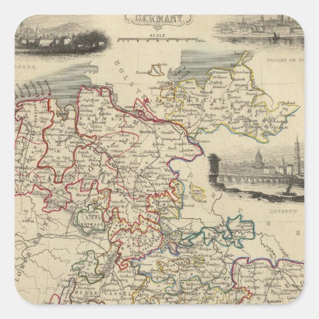 Tyskland Fyrkantigt Klistermärke (Framsida)