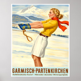 Tyskland, Garmisch Partenkirchen skidposter Poster