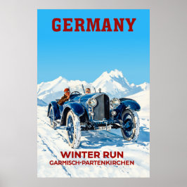 Tyskland Garmisch PartenKirchen vinteraffisch Poster