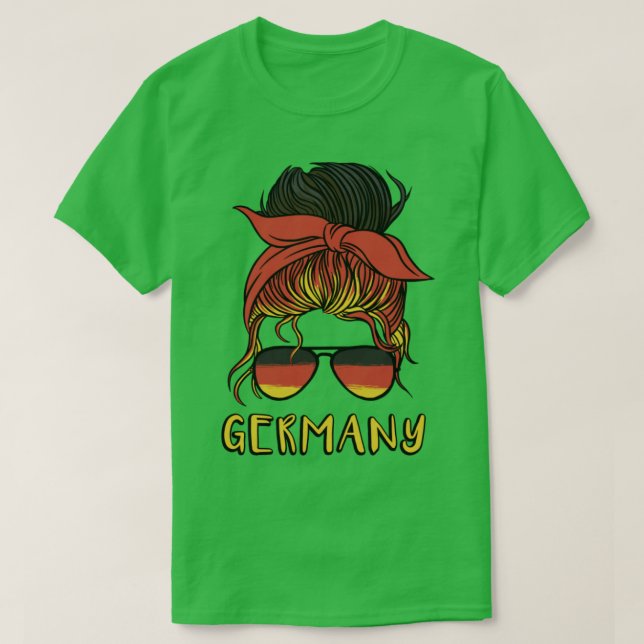 Tyskland Girl Vm German flagga Deutsc T Shirt (Design framsida)