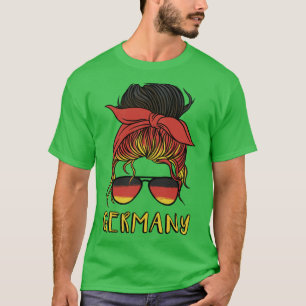 Tyskland Girl Vm German flagga Deutsc T Shirt