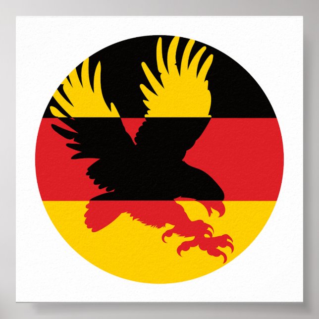 Tyskland Golden Eagle German National Animal Flagg Poster (Framsidan)